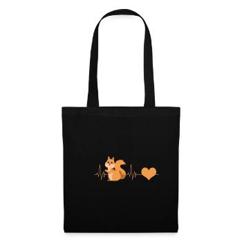 Squirrel heartbeat - Tote Bag - black - Front
