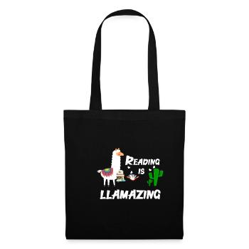 Lama - Stoffbeutel - Schwarz - Vorne