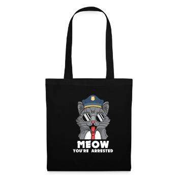 Meow a arrêté le policier du chaton de la police du chat - Sac en tissu - noir - Devant