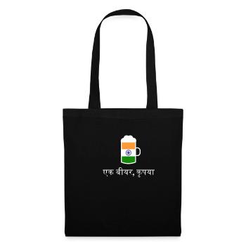 Veuillez commander de la bière en bière hindi en Inde - Sac en tissu - noir - Devant