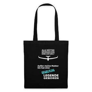 Segelflug Legende Segelflieger Legendär - Stoffbeutel - Schwarz - Vorne