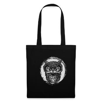Chouette - Sac en tissu - noir - Devant