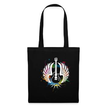 Guitare guitariste musique - Sac en tissu - noir - Devant