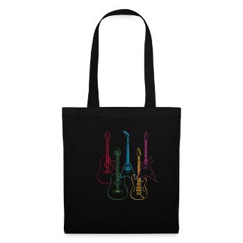 Gitarre Musiker Musik - Stoffbeutel - Schwarz - Vorne