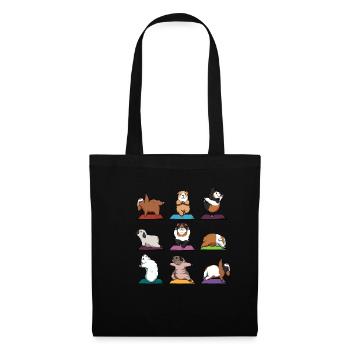 Yoga méditation cochon d'Inde Yogi Namaste cadeau - Sac en tissu - noir - Devant