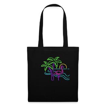 Animaux flamants roses - Sac en tissu - noir - Devant
