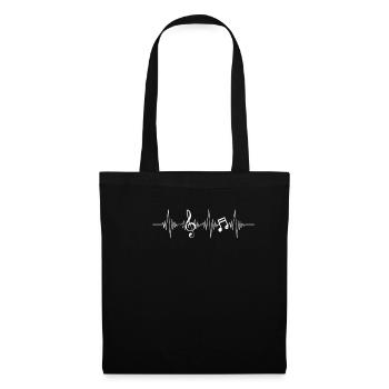 Coeur de clé - Sac en tissu - noir - Devant