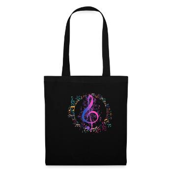 Clef music bass clef - Tote Bag - black - Front
