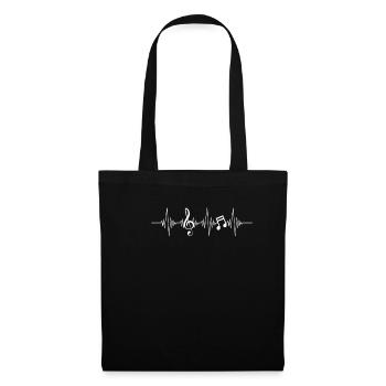 Battement de coeur de clé - Sac en tissu - noir - Devant