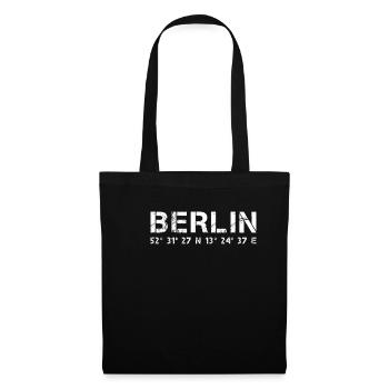 Berlin coordonnées GPS, capitale cadeau - Sac en tissu - noir - Devant