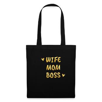 Wife Mom Boss - Funny mom birthday gift - Tote Bag - black - Front