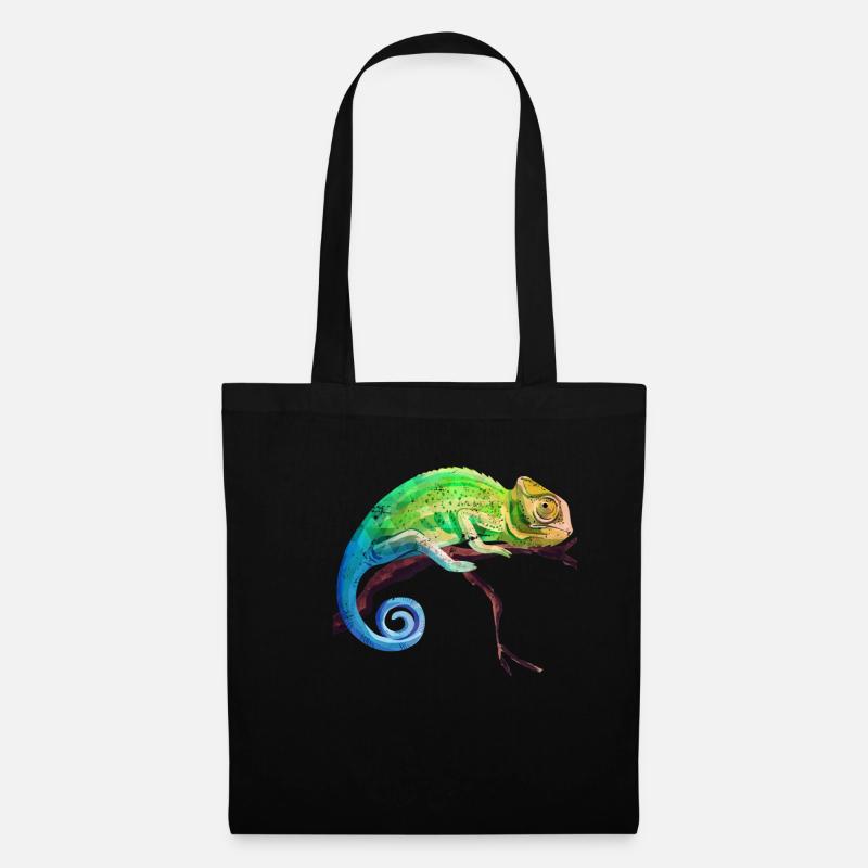 Chameleon Tropen Reptil - Stoffbeutel - Schwarz
