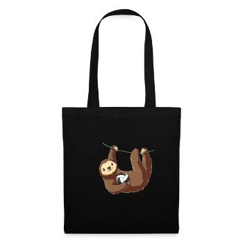 Paresse drôle avec volley-ball - Sac en tissu - noir - Devant