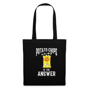 Kartoffel Chips Snack Fast Food-Kartoffeln - Stoffbeutel - Schwarz - Vorne