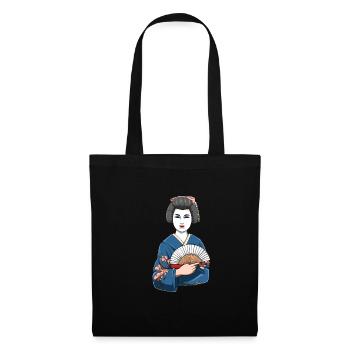 Femme geisha japonaise en provenance du Japon - Sac en tissu - noir - Devant