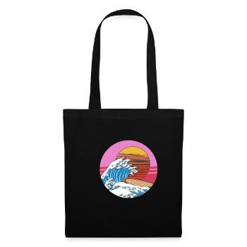 Retro Kanagawa Big Wave Japan - Stoffbeutel - Schwarz - Vorne