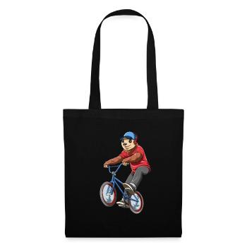 Faultier auf BMX - Sloth Rider - Stoffbeutel - Schwarz - Vorne