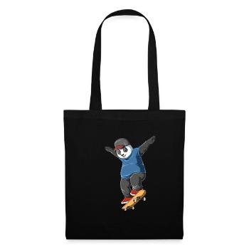 Panda on skateboard - panda skater - Tote Bag - black - Front