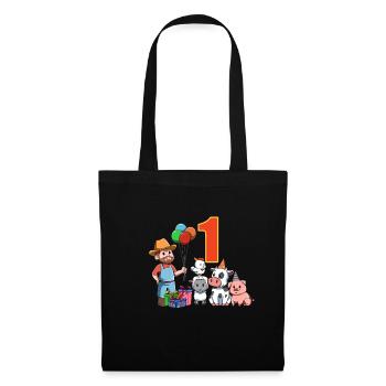 Agriculteur et animaux de ferme - 1 an pour les enfants - Sac en tissu - noir - Devant