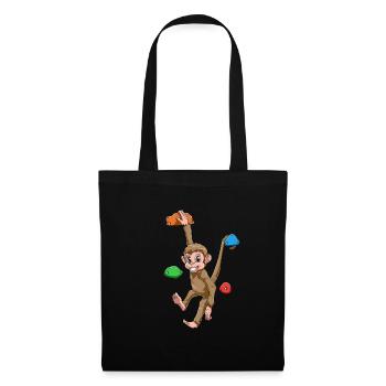 Boulder Monkey - cute climbing monkey - Tote Bag - black - Front