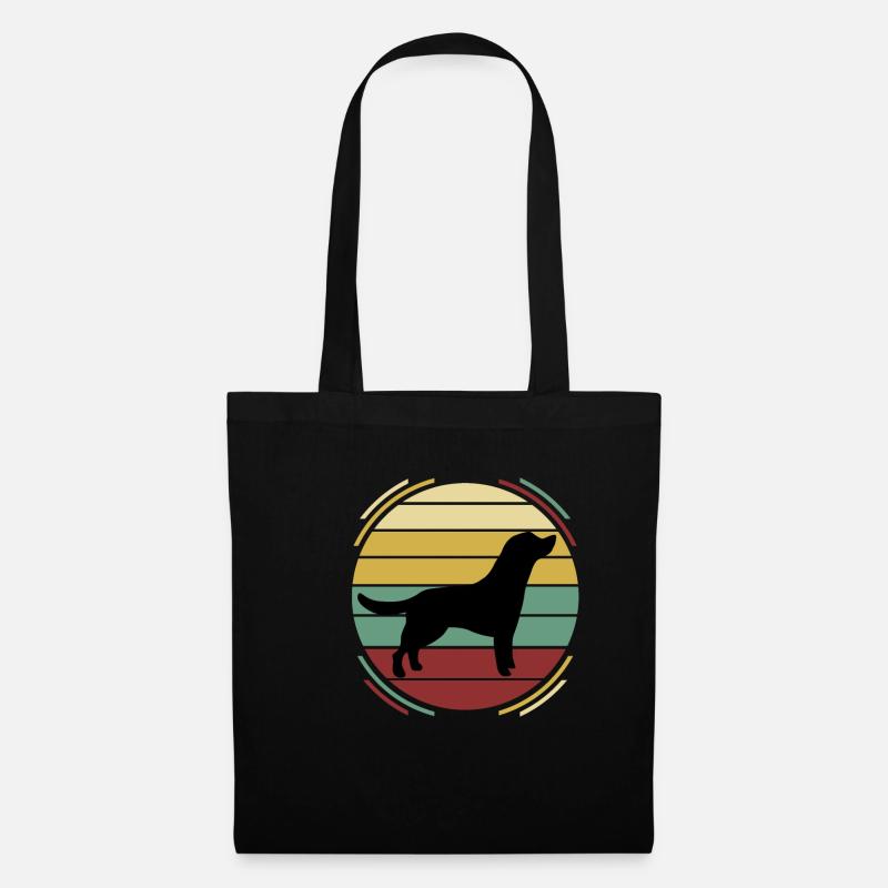 Retro dog labrador - Tote Bag - black