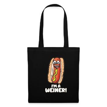 IM A WEINER Humour de hot dog à la saucisse effrontée - Sac en tissu - noir - Devant
