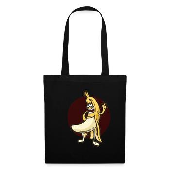 Freche Banane Nacktheit Bananenschale Früchtchen - Stoffbeutel - Schwarz - Vorne