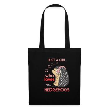 Hérisson fille - Sac en tissu - noir - Devant