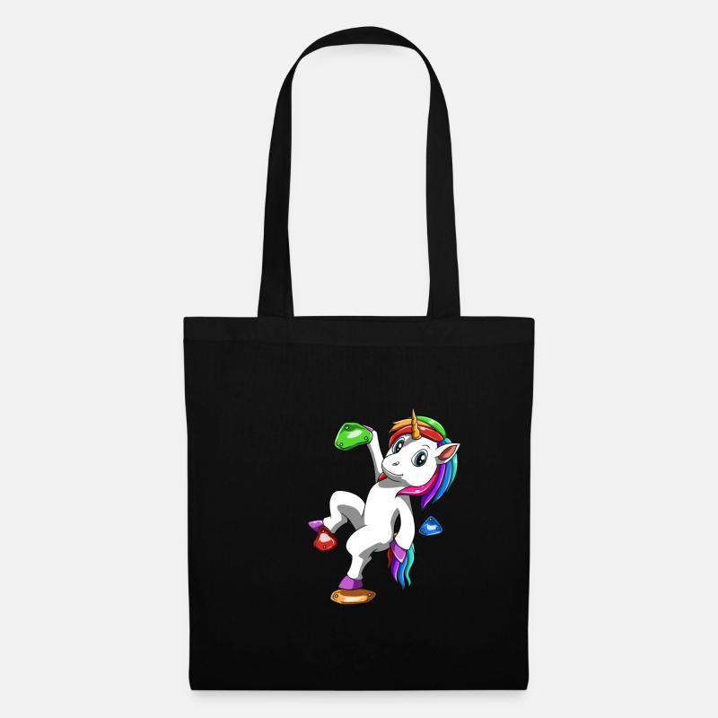 Boulder Einhorn - Climbing Unicorn - Stoffbeutel - Schwarz
