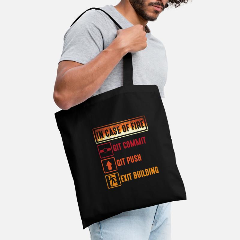 Git commit git push programmer IT spécialiste en informatique Sac en tissu