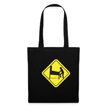 Pinball signe de rue humour joueur de flipper blague - Sac en tissu - noir - Devant