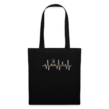 Rottweiler heartbeat - Tote Bag - black - Front