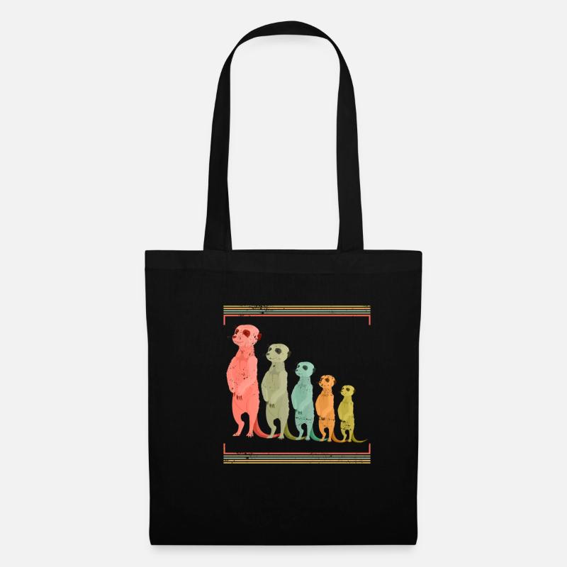 Mangouste suricate - Sac en tissu - noir