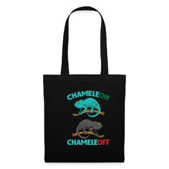 Caméléon coquille drôle animal reptile amant - Sac en tissu - noir - Devant