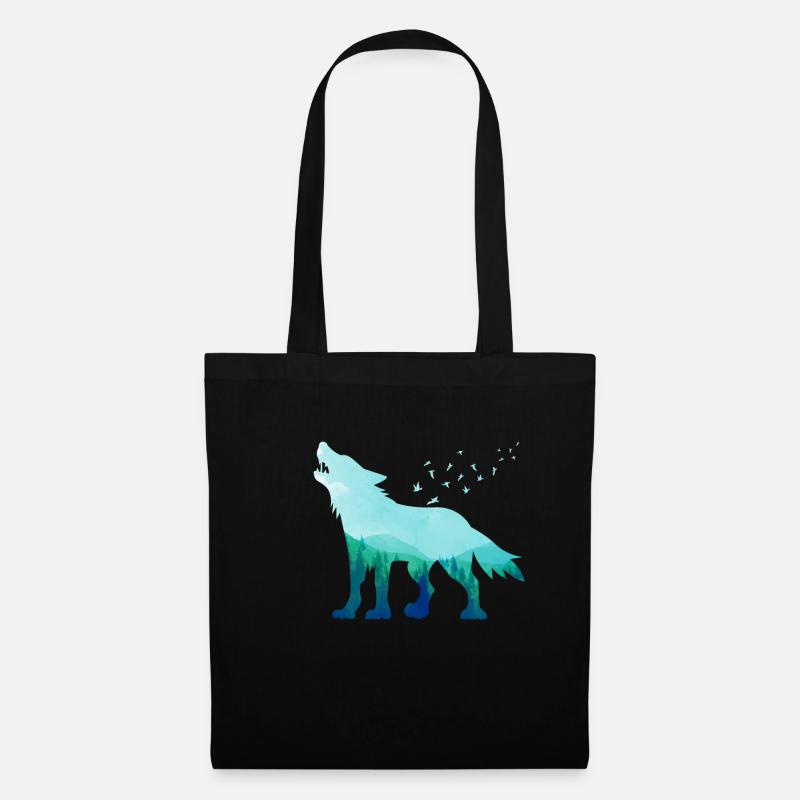 Wolf - Stoffbeutel - Schwarz
