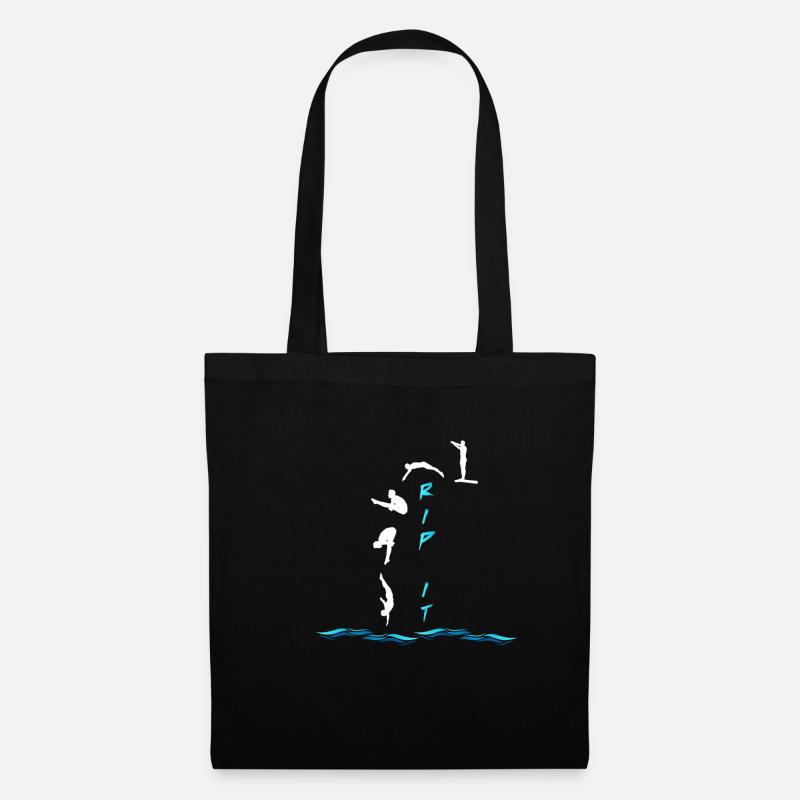 Diving diving board diving tower swimmer diver - Tote Bag - black