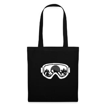 Wintersport Ski Snowboard Schneelandschaft Brille - Stoffbeutel - Schwarz - Vorne