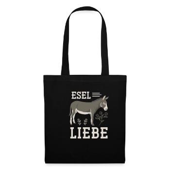 Esel Pferd Landei - Stoffbeutel - Schwarz - Vorne