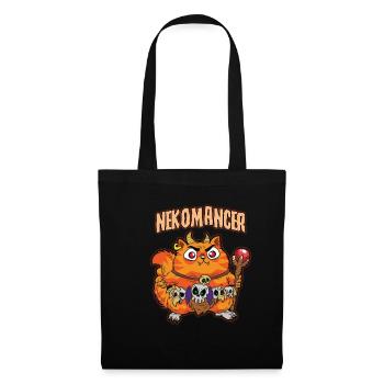 NEKOMANCER Neko Katze Magier Totenbeschwörer Humor - Stoffbeutel - Schwarz - Vorne