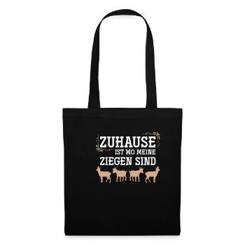 Ziege - Stoffbeutel - Schwarz - Vorne