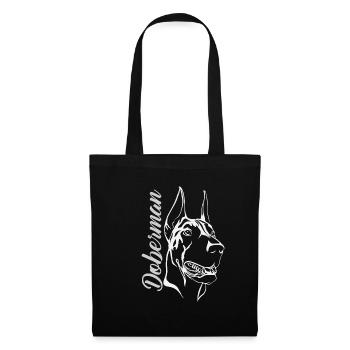 Doberman Doberman - Sac en tissu - noir - Devant