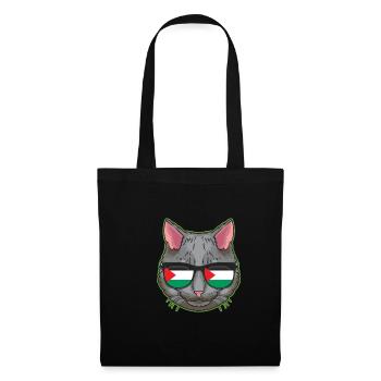 Drapeau Palestine Libre Chat Palestinien de Gaza - Sac en tissu - noir - Devant