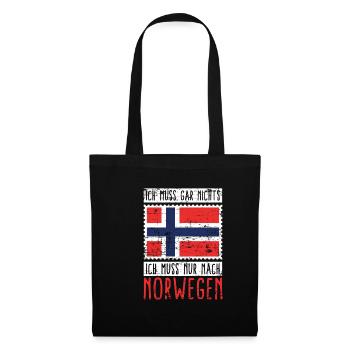 Norwegen Norweger Wikinger - Stoffbeutel - Schwarz - Vorne