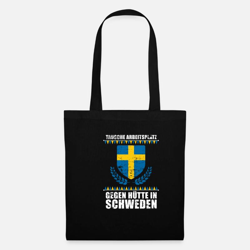 Schwede Geschenk Patrioten - Stoffbeutel - Schwarz