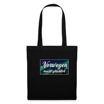 Norwegen Skandinavien Norweger - Stoffbeutel - Schwarz - Vorne