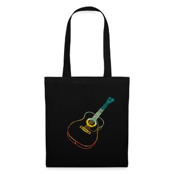 Gitarre Geschenk - Stoffbeutel - Schwarz - Vorne