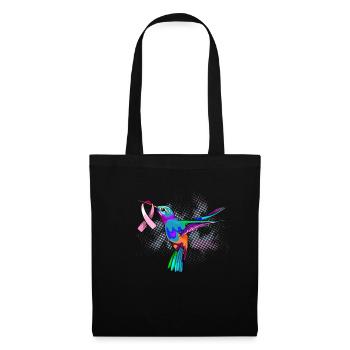Hummingbird Breast Cancer Awareness Month Pink Rib - Stoffbeutel - Schwarz - Vorne