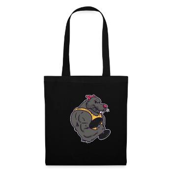 Bodybuilding rat fitness dumbbell muscles - Tote Bag - black - Front