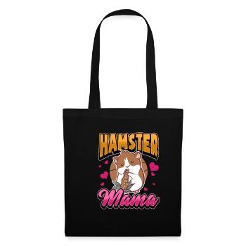Hamster Mama Lustig Haustier Süß Spruch Geschenk - Stoffbeutel - Schwarz - Vorne