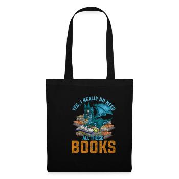 Dragon book fantasy animal - Tote Bag - black - Front